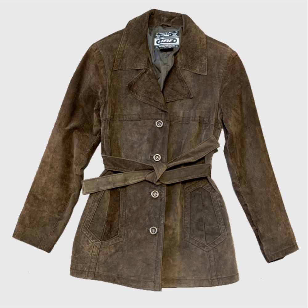 Urban Vibe Chocolate Suede Leather Jacket sz S